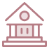 Icon illustration of a bank building